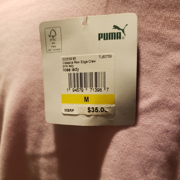 BRAND NEW PUMA pink crop crew shirt. Size medium - Picture 3 of 6